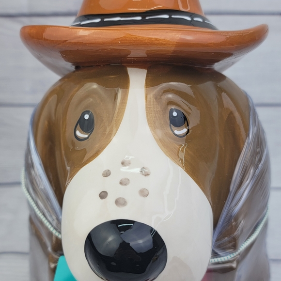 Pioneer Woman Ceramic Cowboy Charlie Turquoise Cookie Jar - Picture 14 of 17